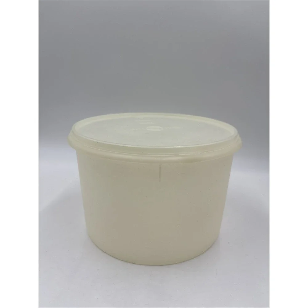 Vintage Tupperware Round Storage Container 267-3 & Lid 230-4 Clear